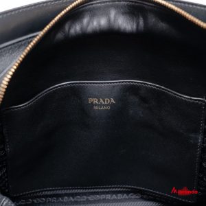 Bolso de mano saffiano+soft, negro, de Prada.