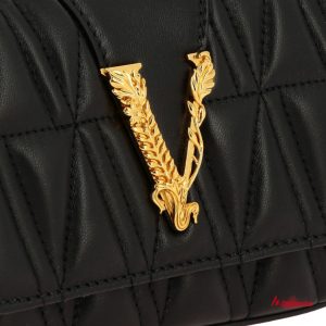 Bolso de hombro pequeño con cadena, negro, de Versace