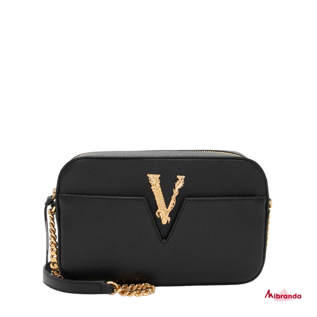 Bolso camera bag small, black, de Versace.