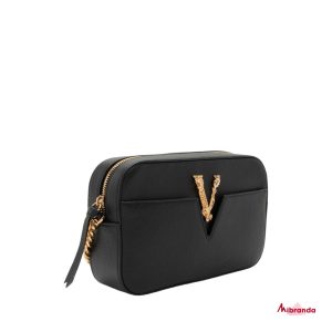 Bolso camera bag small, black, de Versace.