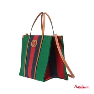 Bolso de mano de lona verde, de Gucci