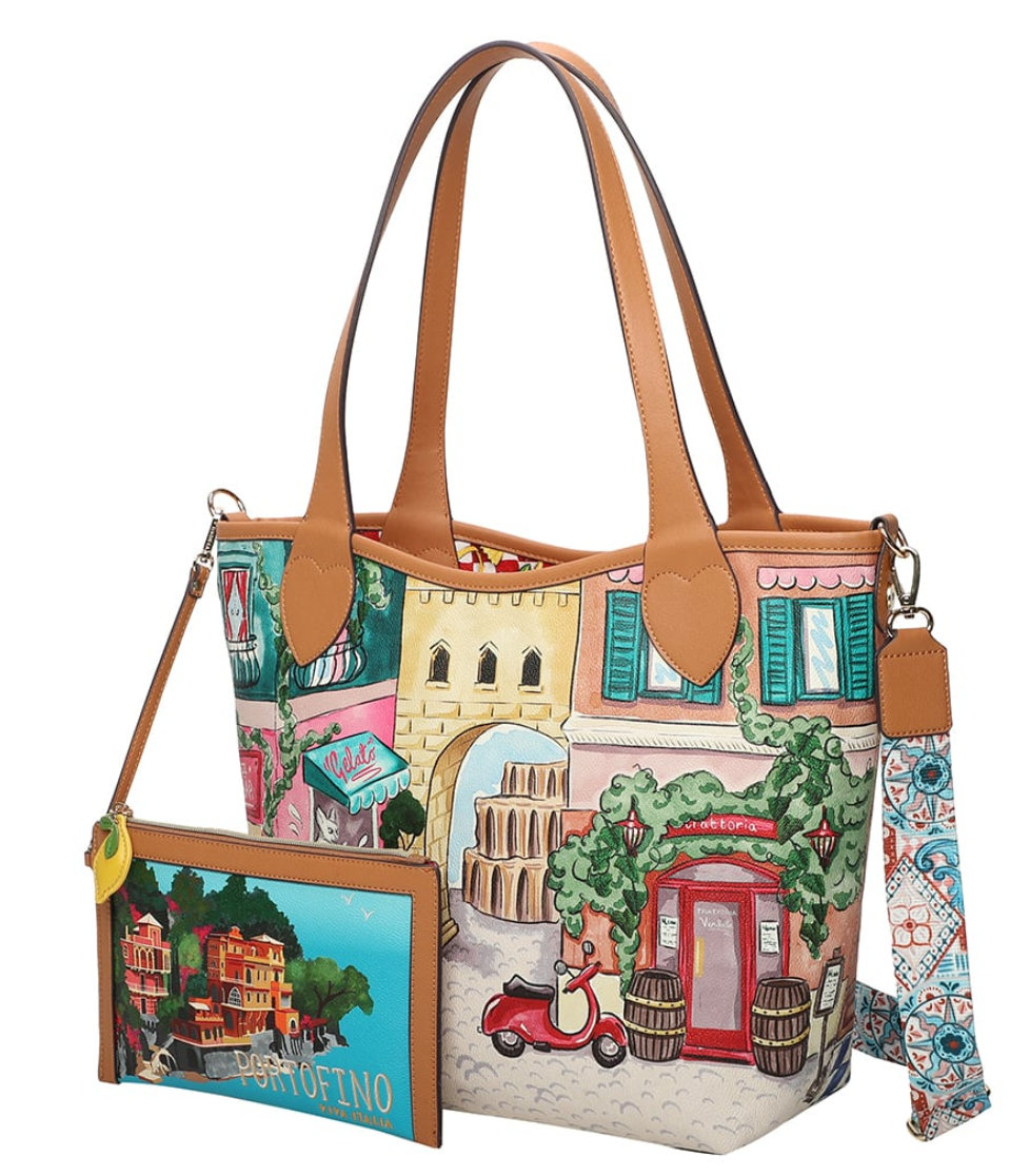 Bolso Tote Reversible Viva Italia Postcard, de Vendula London