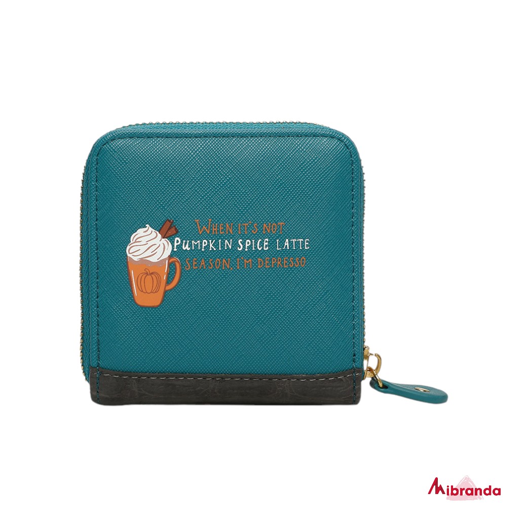 Cartera Cuadrada con cremaller Sugar and Spice Coffee Shop, de Vendula London