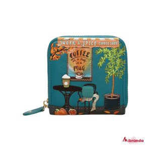 Cartera Cuadrada con cremaller Sugar and Spice Coffee Shop, de Vendula London