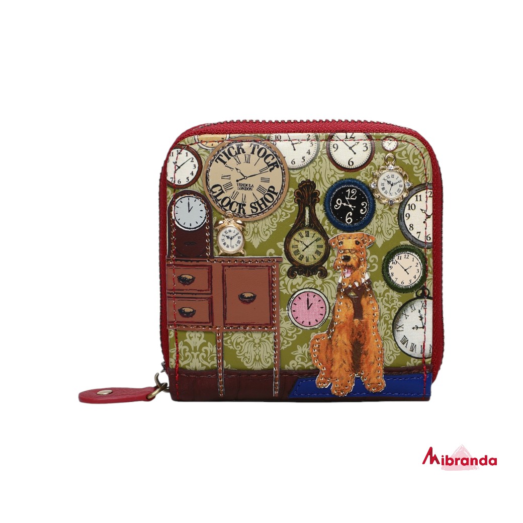 Cartera Cuadrada Tick Tock Clock Shop, de Vendula London