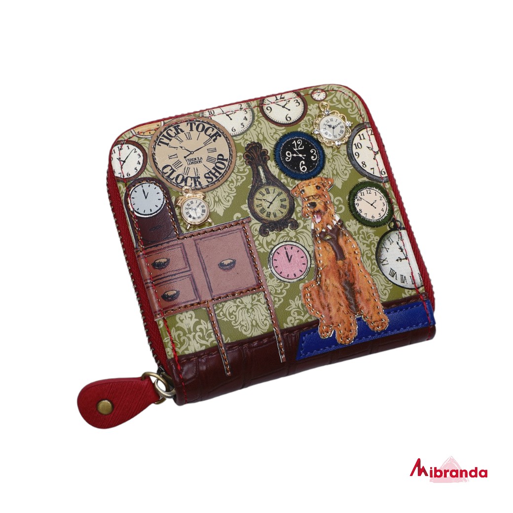 Cartera Cuadrada Tick Tock Clock Shop, de Vendula London
