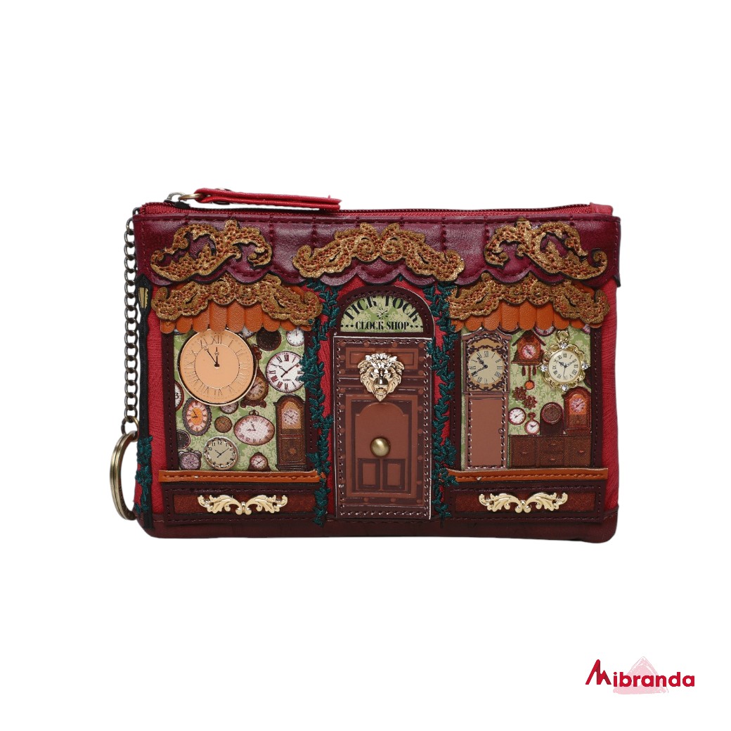 Monedero con Cremallera Tick Tock Clock Shop, de Vendula London