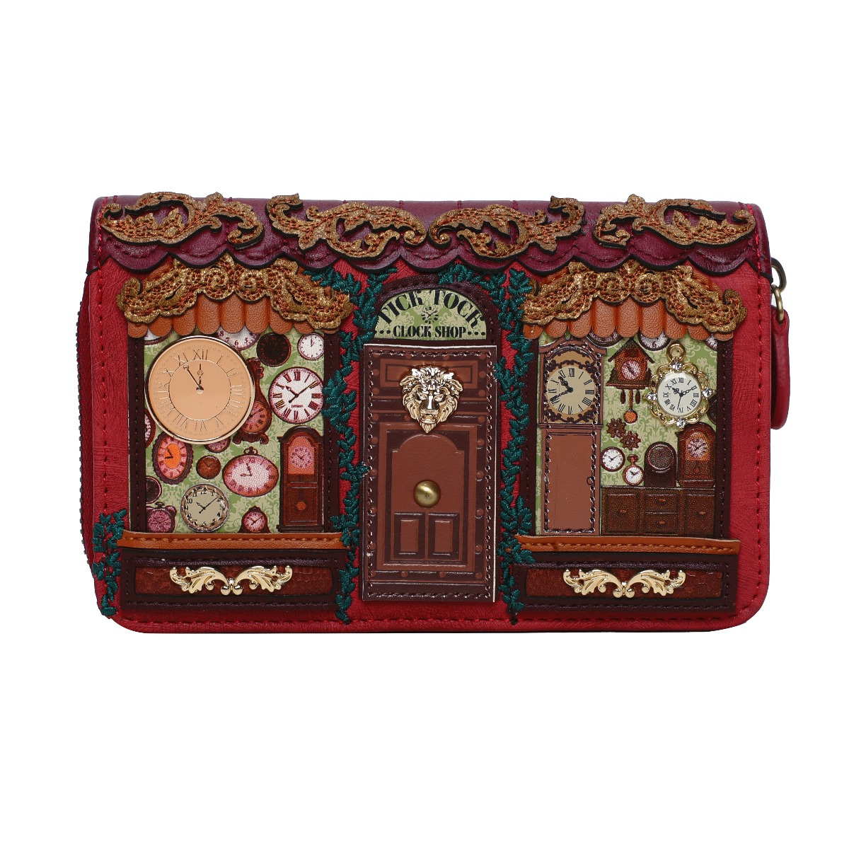 Cartera con Cremallera Tick Tock Clock Shop, de Vendula London