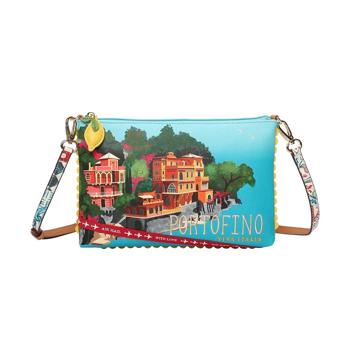 Bolso Clutch Viva Italia Postcard, de Vendula London