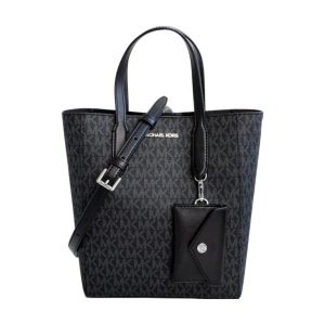 Bolso Tote Vincent S/M, negro con logo, de Michael Kors