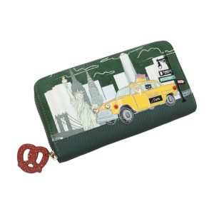 Cartera grande con cremallera New York City Cats&Corgis, de Vendula London.