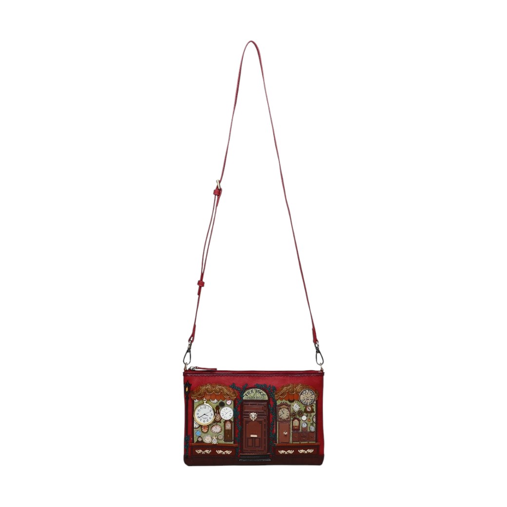 Bolso Clutch Tick Tock Shop, de Vendula London (con reloj que funciona con pila)