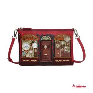 Bolso Clutch Tick Tock Shop, de Vendula London (con reloj que funciona con pila)