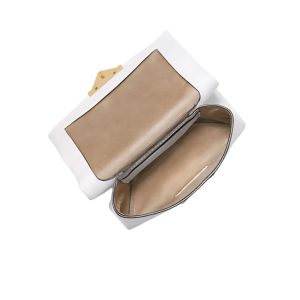 Bolso bandolera extrapequeña Cecé de piel, blanca, de Michael Kors