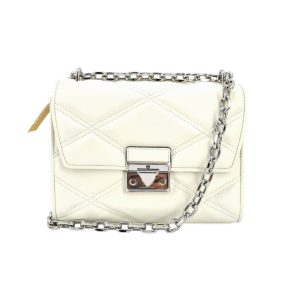 Bolso de hombro Serena, optic white, de Michael Kors.