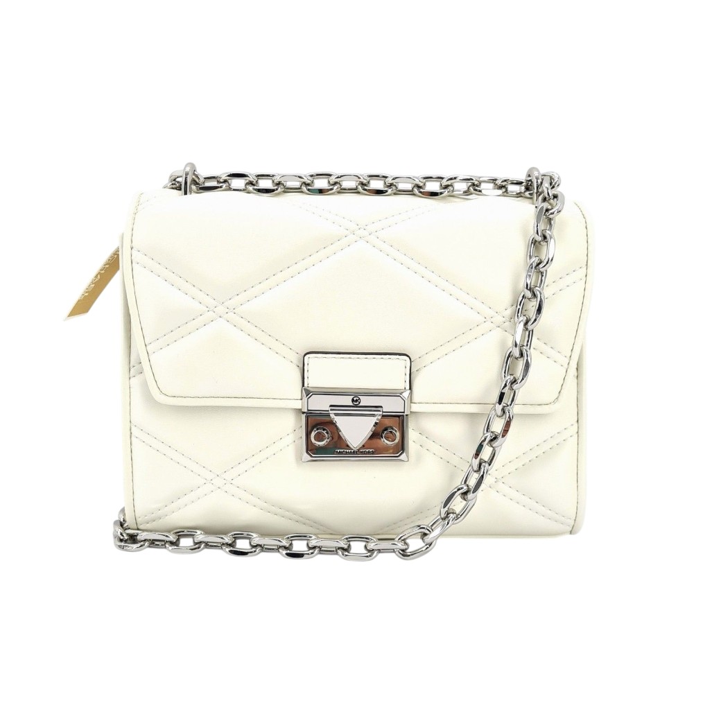 Bolso de hombro Serena, optic white, de Michael Kors.